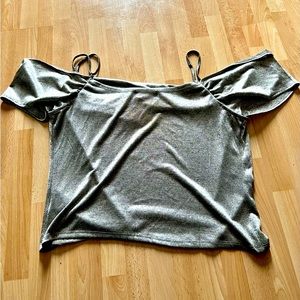 Anthropologie size extra large silver top silver gray